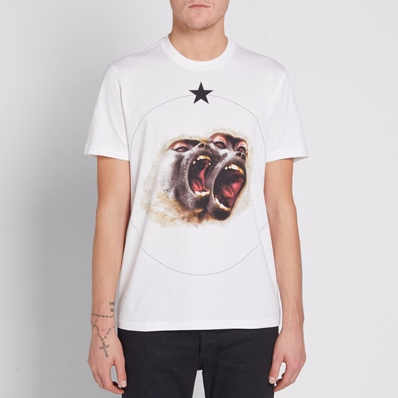 GIVENCHY CUBAN MONKEY BROTHER TEE WHITE SIZE SMALL (S)
